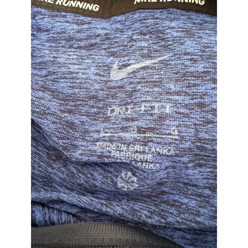 Nike Running Dri-FIT 1/2 Zip Pullover Jacket Blue Space Dye Heather Size Large
